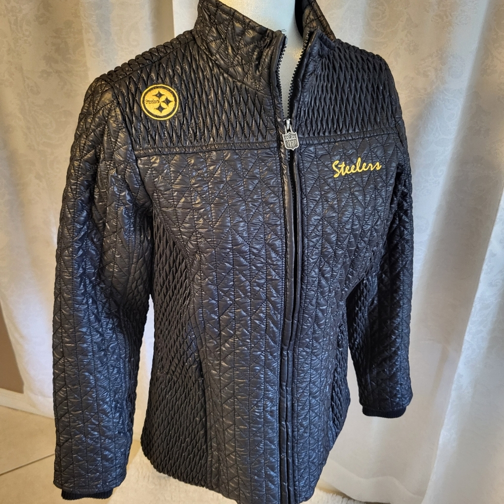 NFL Pro Line Women Jacket, Coat, Pittsburgh Steelers, Size S, Black, Puffer